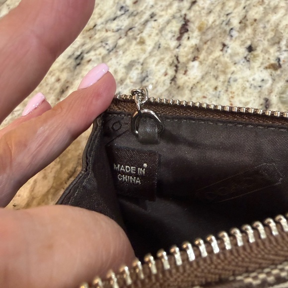 Coach Brown and Beige Signature Pouch - Picture 5 of 9